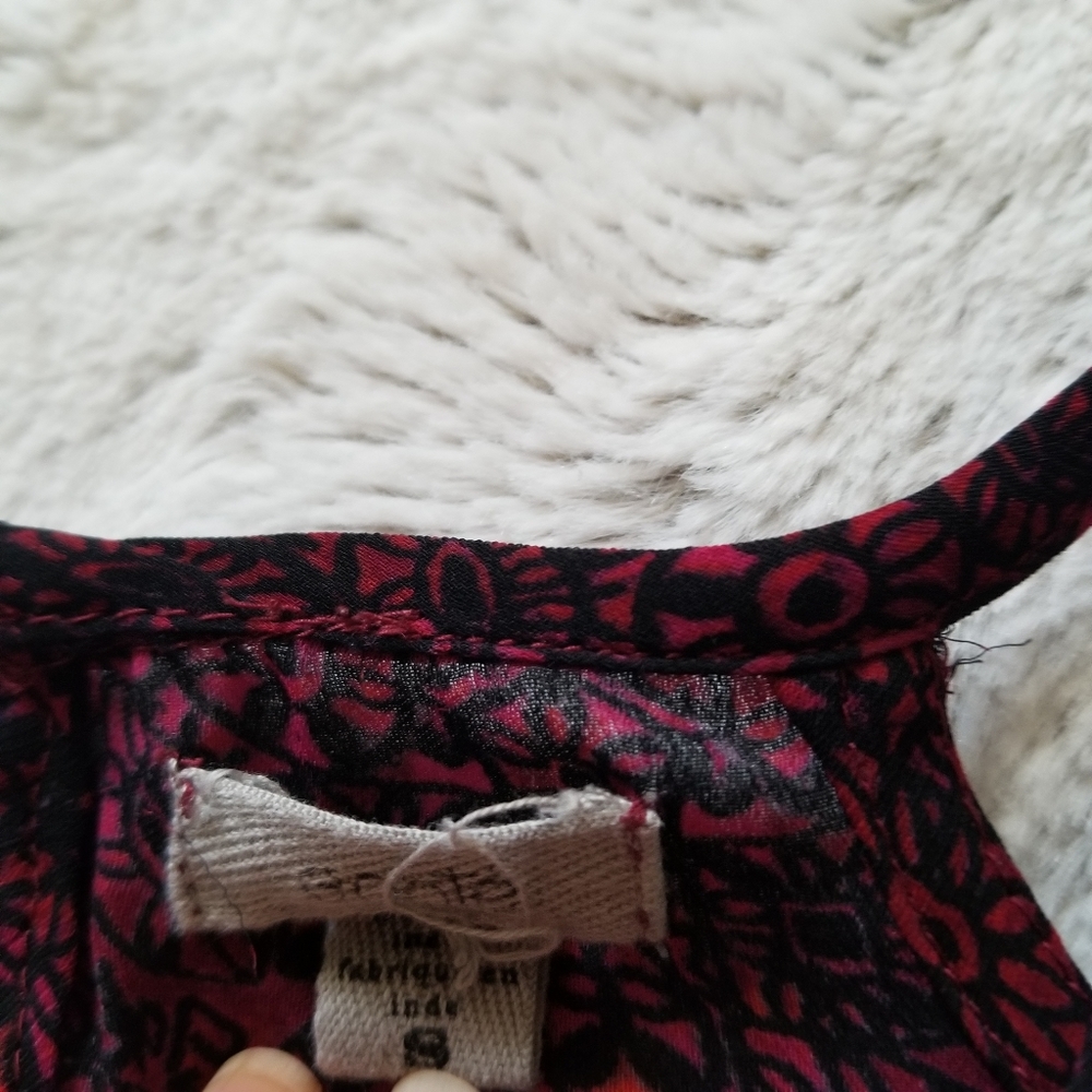 Ecote Raspberry Red Black Cut Out Collar Size S - Picture 4 of 10
